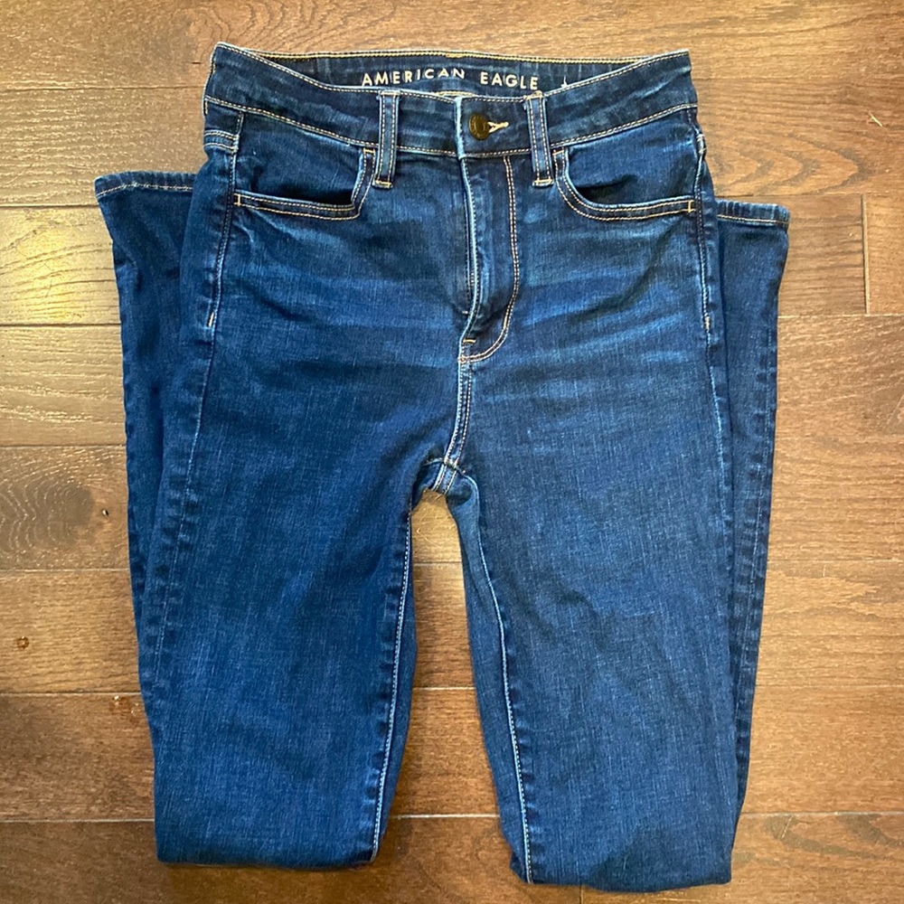 American Eagle Next Level Stretch Super Hi Rise Jeggings.